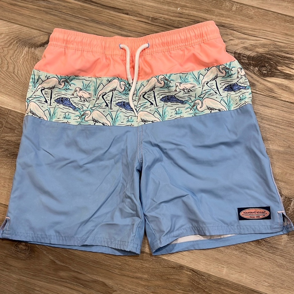 Boys Vineyard vines swim suit size L (16). Like new. Lined.